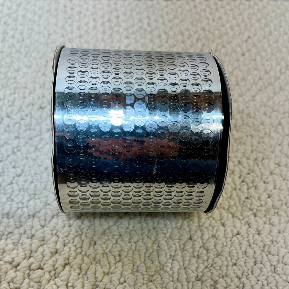#40 Honeycomb Berwick Offray Punchinello Silver Metallic Ribbon 3 1/8" x 50 Yds - Picture 2 of 3